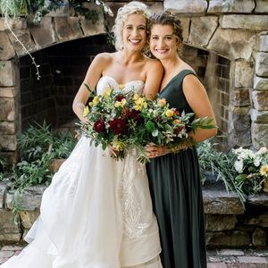 Floor-Length Bridesmaids’ Dress
